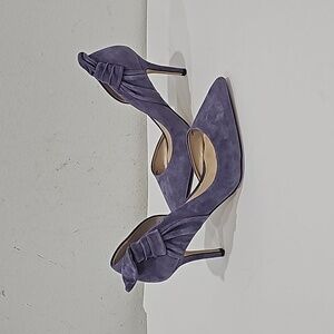 White House Black Market Ella Bow Violet purple Vista Pumps Heels 7 M